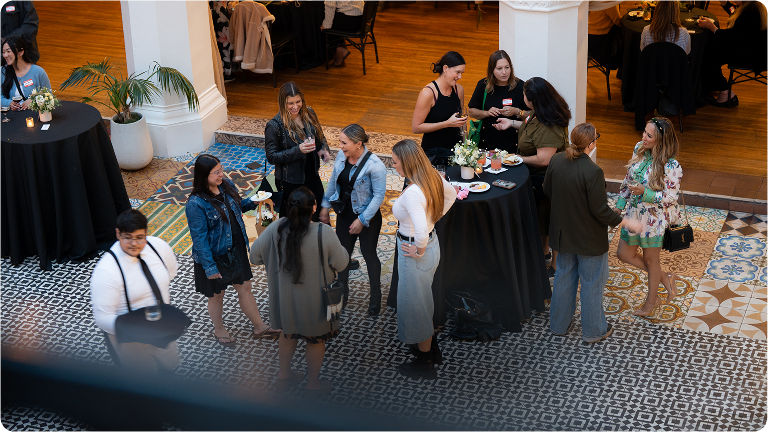Event gathering with people socializing